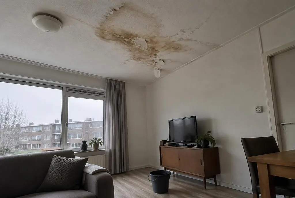 Lekdetectie Montfoort – vochtplek op het plafond onder een badkamer